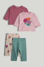 Load image into Gallery viewer, Mothercare 2 Pack Flower T-Shirt and Leggings Set