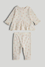 Load image into Gallery viewer, Mothercare Cream Floral Top and Legging Outfit