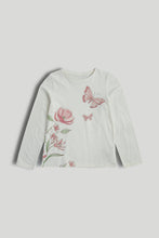 Load image into Gallery viewer, Mothercare White Butterfly Long-Sleeved T-Shirt