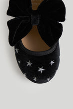 Load image into Gallery viewer, Mothercare Black Star Ballerina Shoes
