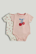 Load image into Gallery viewer, Mothercare 2 Pack Cherry Short-Sleeved Bodysuits
