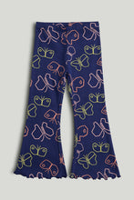 Load image into Gallery viewer, Mothercare Navy Butterfly Flared Leggings