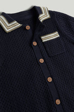Load image into Gallery viewer, Mothercare Navy Knitted Shirt