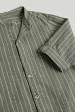 Load image into Gallery viewer, Mothercare Green Striped Grandad Shirt