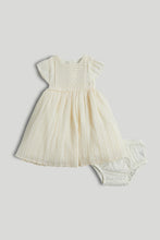 Load image into Gallery viewer, Mothercare Cream Occasion Dress and Knickers Outfit