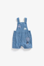 Load image into Gallery viewer, Mothercare Chambray Bibshorts And Bodysuit Set