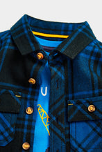 Load image into Gallery viewer, Mothercare Checked Shirt and Digger T-Shirt Set