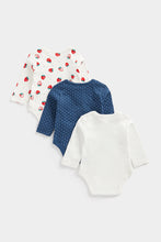 Load image into Gallery viewer, Mothercare Strawberry Long Sleeved Bodysuits - 3 Pack