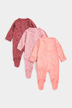 Load image into Gallery viewer, Mothercare Leopard-Print Sleepsuits - 3 Pack