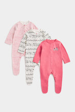 Load image into Gallery viewer, Mothercare Spotty Dog Sleepsuits - 3 Pack