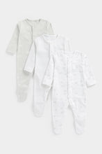 Load image into Gallery viewer, Mothercare Grey Sleepsuits - 3 Pack