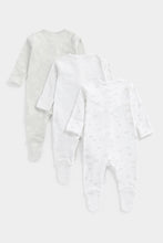 Load image into Gallery viewer, Mothercare Grey Sleepsuits - 3 Pack