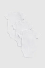 Load image into Gallery viewer, Mothercare White Short-Sleeved Bodysuits - 3 Pack