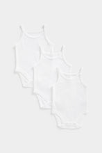 Load image into Gallery viewer, Mothercare White Cami Bodysuits - 3 Pack