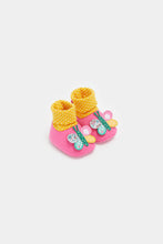 Load image into Gallery viewer, Mothercare Butterfly Sock-Top Baby Booties