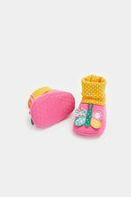 Load image into Gallery viewer, Mothercare Butterfly Sock-Top Baby Booties