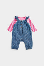 Load image into Gallery viewer, Mothercare Chambray Dungarees and Bodysuit Set