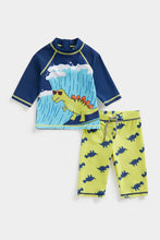 Load image into Gallery viewer, Mothercare Dino Surf Sunsafe Rash Vest and Shorts Set