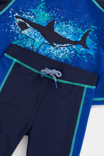 Load image into Gallery viewer, Mothercare Shark Sunsafe Rash Vest and Shorts

