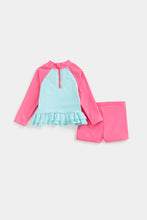 Load image into Gallery viewer, Mothercare Flamingo Sunsafe Rash Vest and Shorts Set