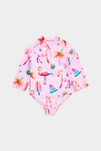 Load image into Gallery viewer, Mothercare Flamingo Rashguard Swimsuit