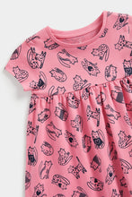 Load image into Gallery viewer, Mothercare Pink Cat Jersey Dress