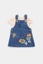 Load image into Gallery viewer, Mothercare Denim Pinny Dress and T-Shirt Set