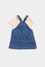 Load image into Gallery viewer, Mothercare Denim Pinny Dress and T-Shirt Set