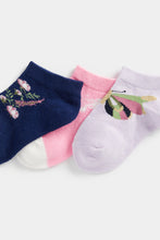 Load image into Gallery viewer, Mothercare Butterfly Trainer Socks - 5 Pack