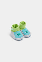 Load image into Gallery viewer, Mothercare Dino Hero Sock-Top Baby Booties
