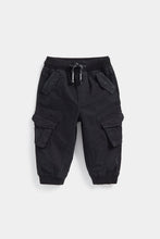 Load image into Gallery viewer, Mothercare Black Cargo Trousers