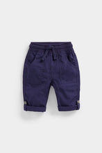 Load image into Gallery viewer, Mothercare Navy Poplin Roll-Up Trousers
