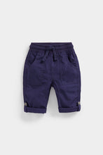 Load image into Gallery viewer, Mothercare Navy Poplin Roll-Up Trousers