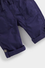 Load image into Gallery viewer, Mothercare Navy Poplin Roll-Up Trousers