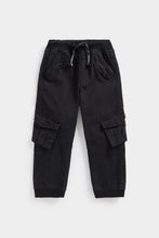 Load image into Gallery viewer, Mothercare Black Cargo Trousers
