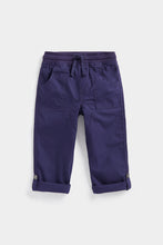 Load image into Gallery viewer, Mothercare Navy Poplin Roll-Up Trousers