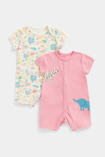 Load image into Gallery viewer, Mothercare Safari Rompers - 2 Pack
