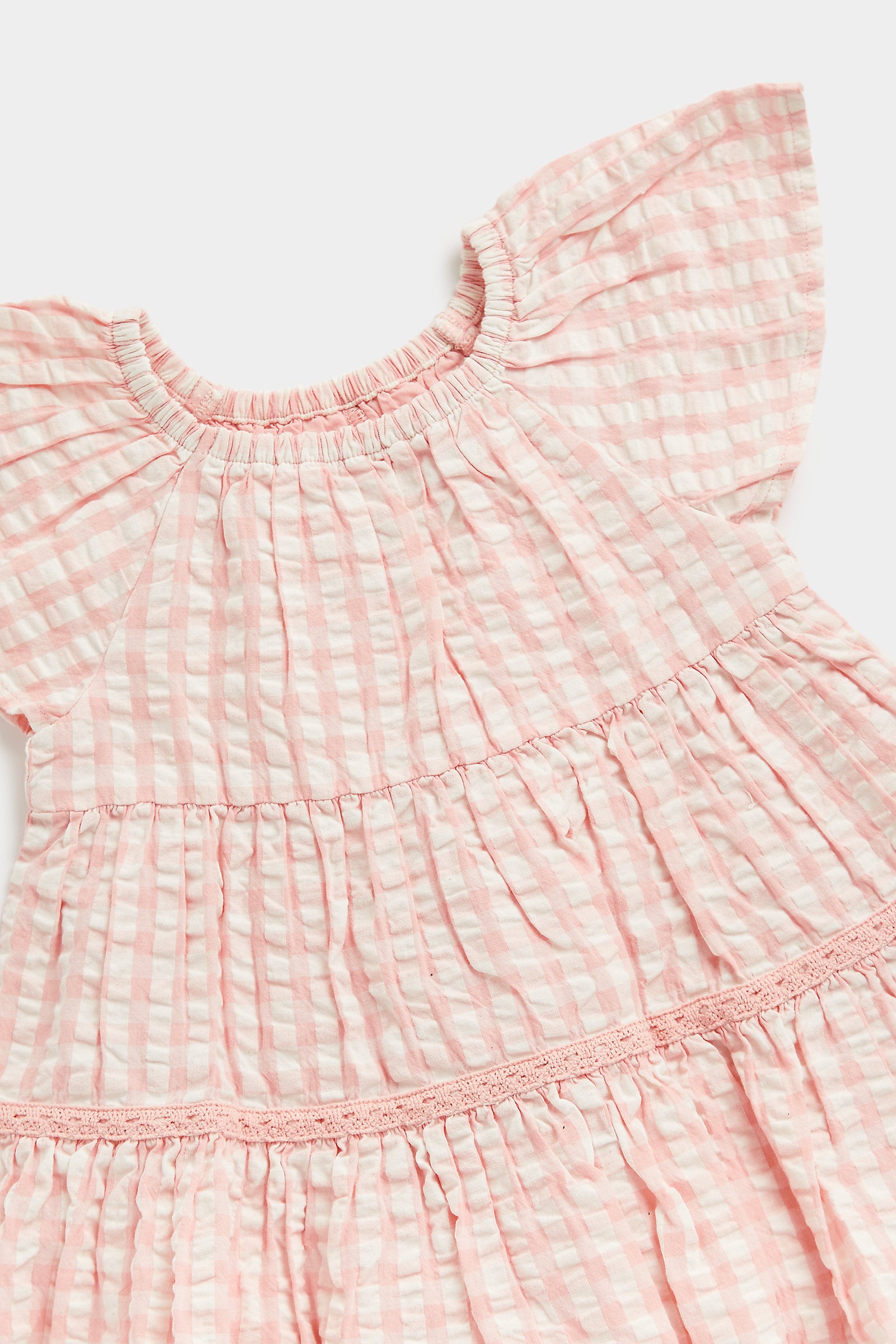 Mothercare Pink Gingham Tiered Dress