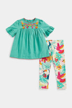 Load image into Gallery viewer, Mothercare Tropical Blouse and Leggings Set