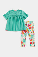 Load image into Gallery viewer, Mothercare Tropical Blouse and Leggings Set
