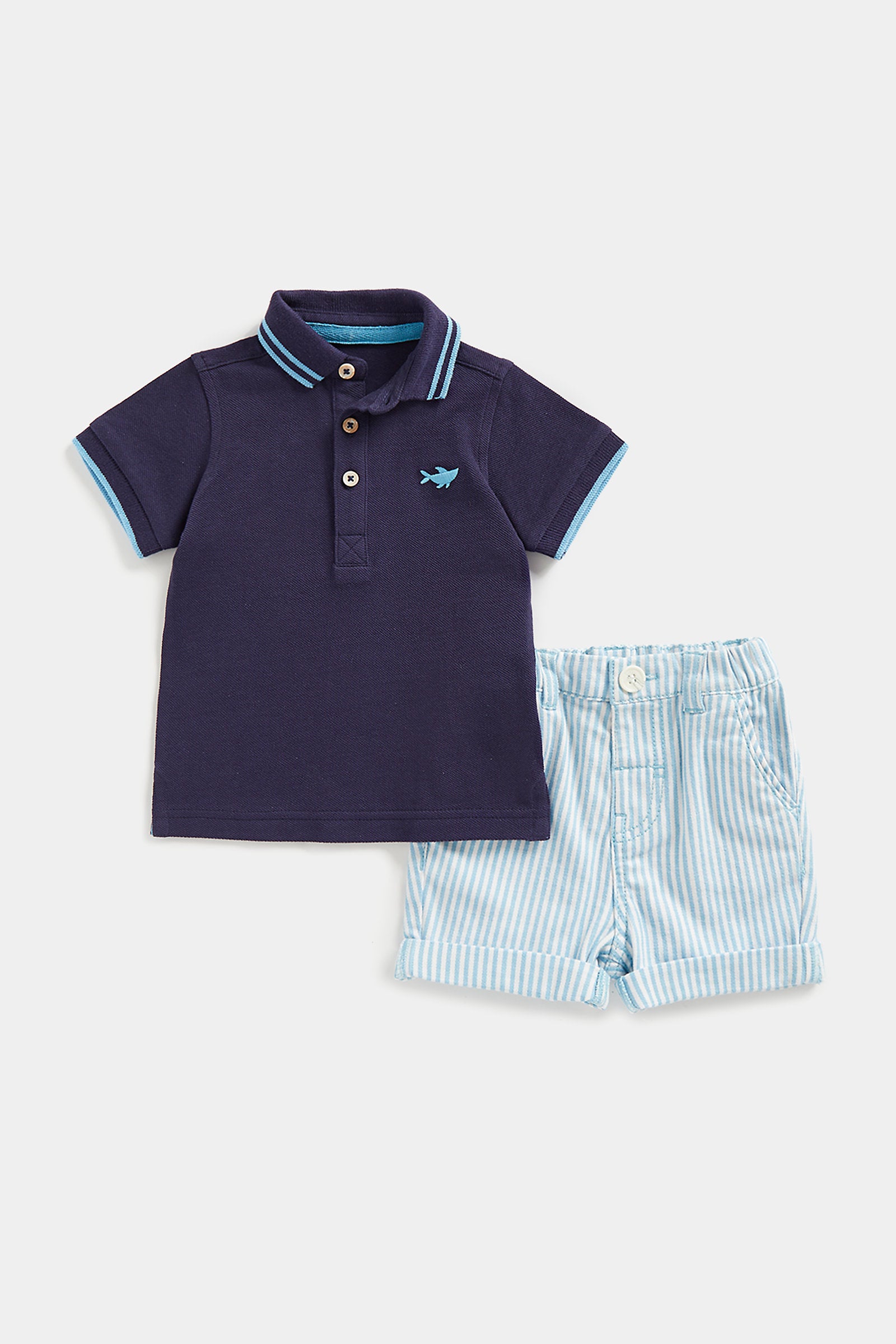 Mothercare Whale Polo Shirt and Shorts Set