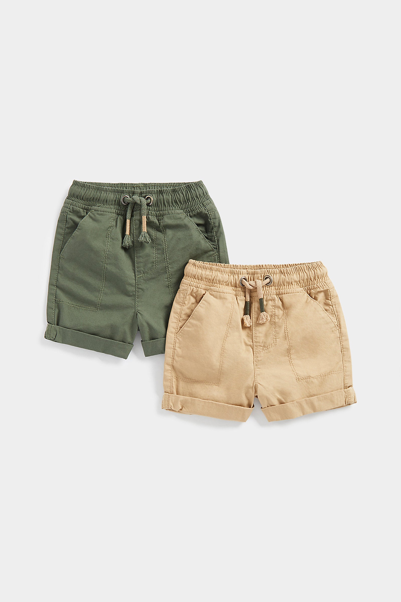 Mothercare Khaki and Tan Poplin Shorts - 2 Pack