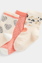 Load image into Gallery viewer, Mothercare Little Leopard Slip-Resist Socks - 3 Pack