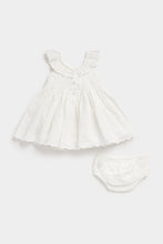 Load image into Gallery viewer, Mothercare White Broderie Dress and Knickers