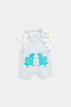 Load image into Gallery viewer, Mothercare Dino Bibshorts and Bodysuit Set