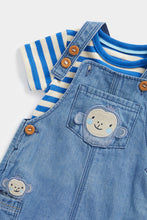 Load image into Gallery viewer, Mothercare Monkey Bibshorts and Bodysuit Set