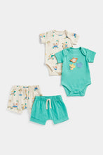 Load image into Gallery viewer, Mothercare Four Piece Shorts and Bodysuit Set