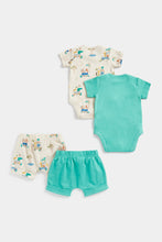 Load image into Gallery viewer, Mothercare Four Piece Shorts and Bodysuit Set