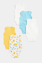 Load image into Gallery viewer, Mothercare Seaside Band Sleeveless Bodysuits - 5 Pack
