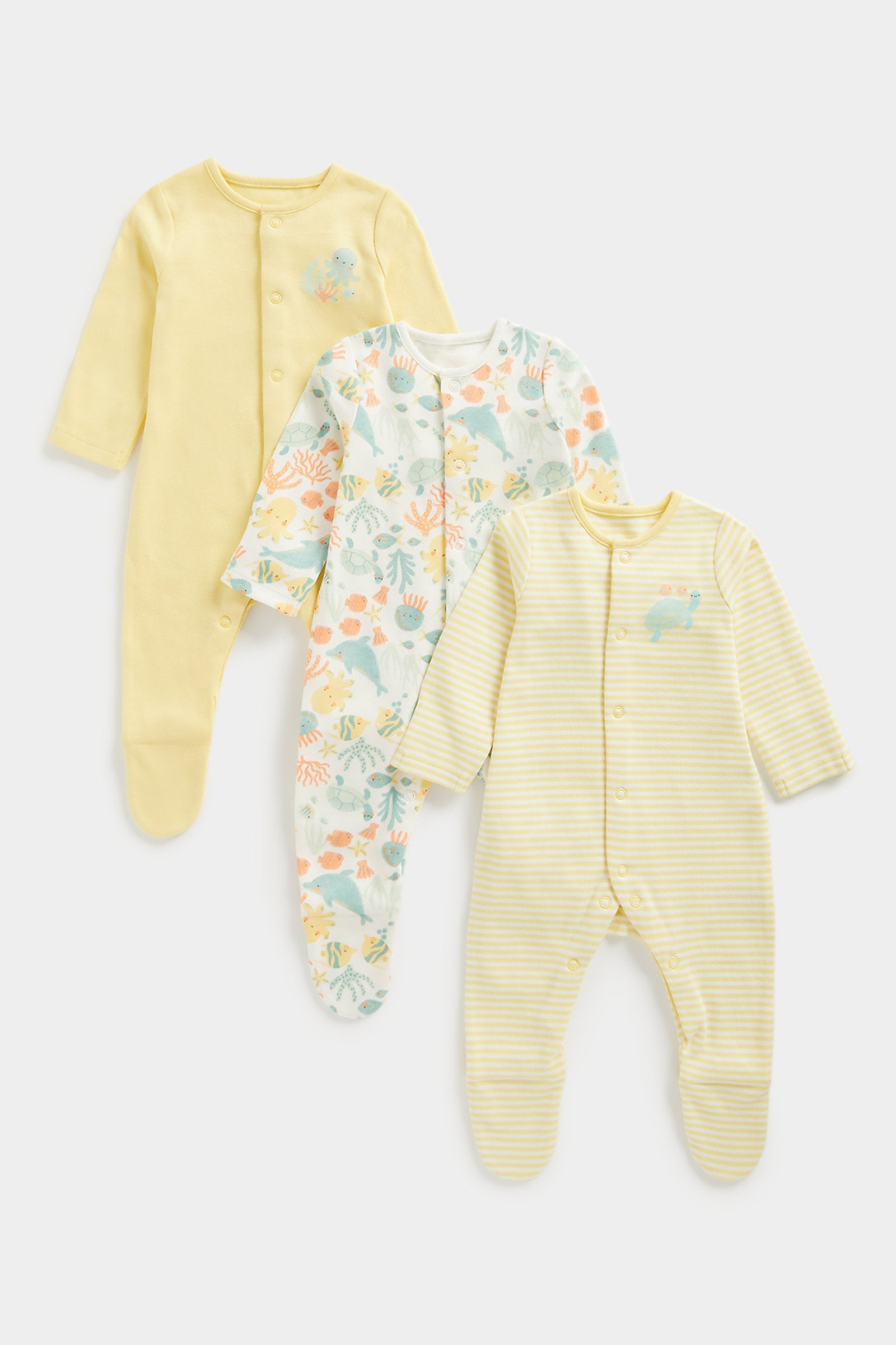 Mothercare 3 Pack Strawberry Sleepsuits